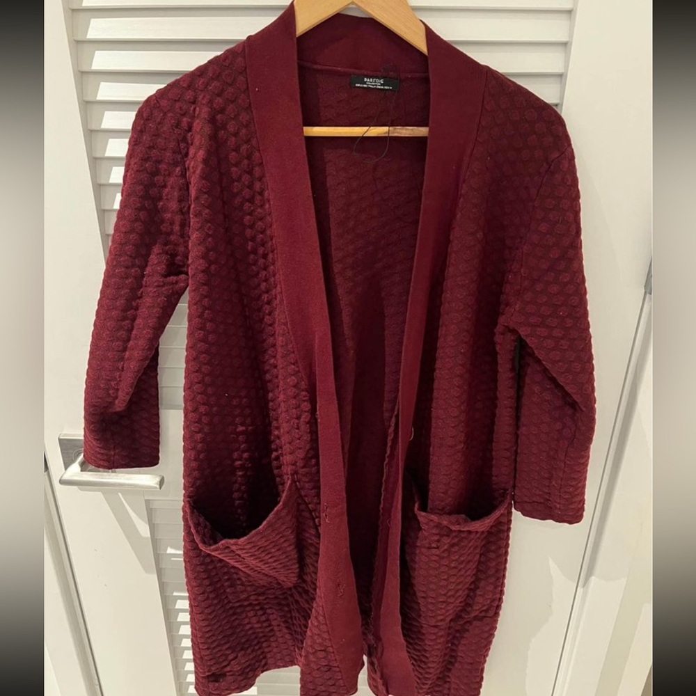 PARFOIS burgundy long cardigan